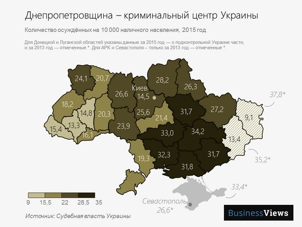 количество осужденных в Украине 